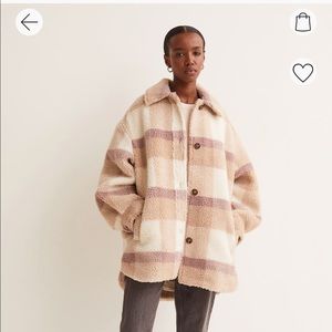 H&M Faux Shearling Shirt Jacket